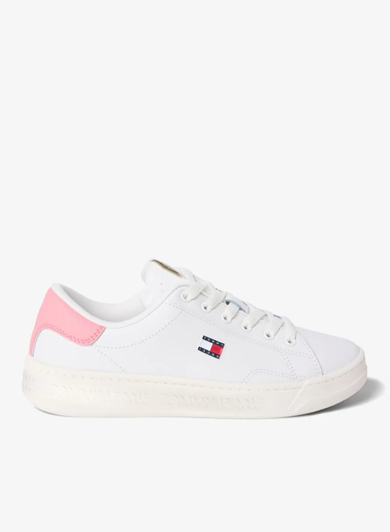 Debossed Logo Cupsole Trainers WiLeather